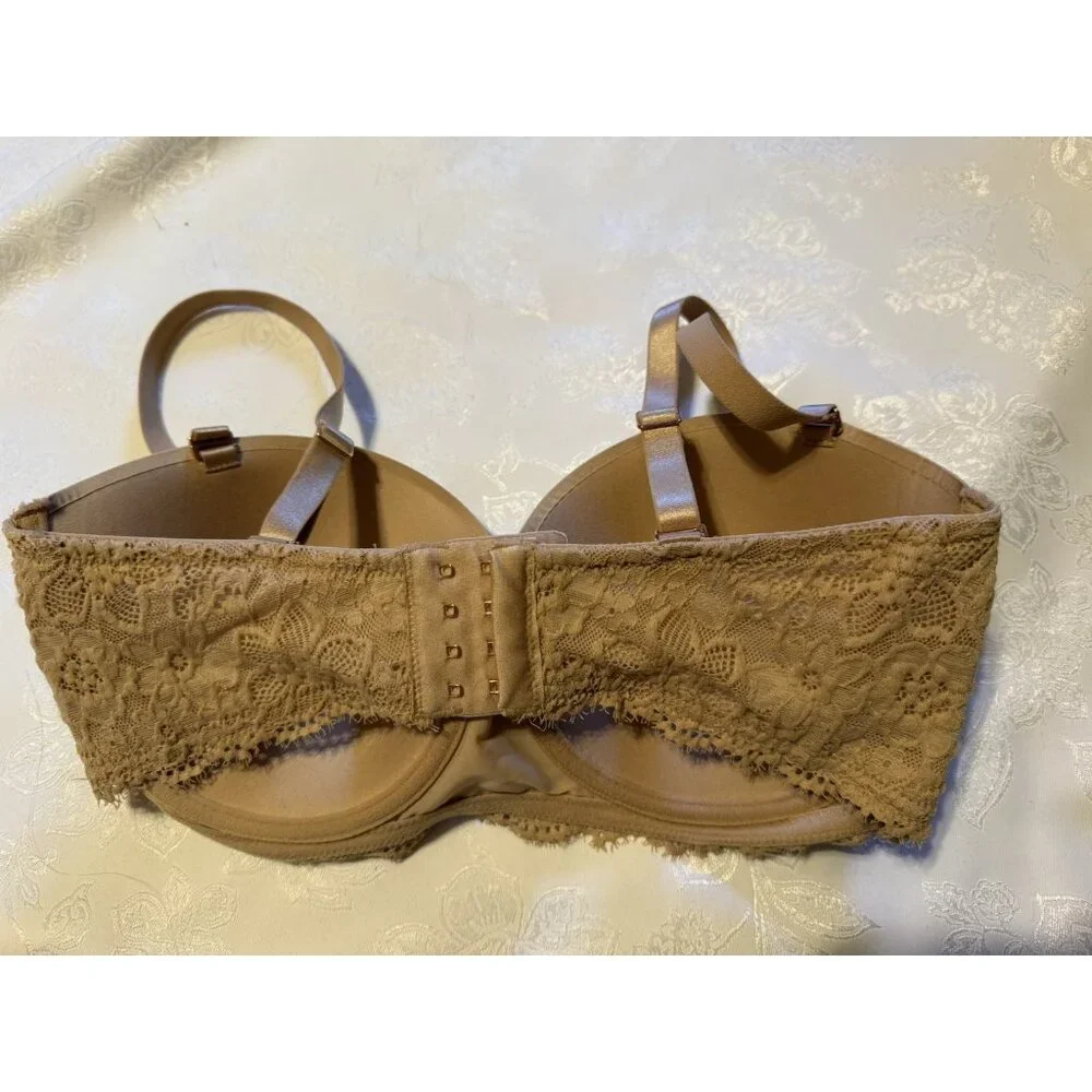 Aerie Real Power Convertible Strapless or Straps Push Up Bra Beige 32DDD NEW NWT